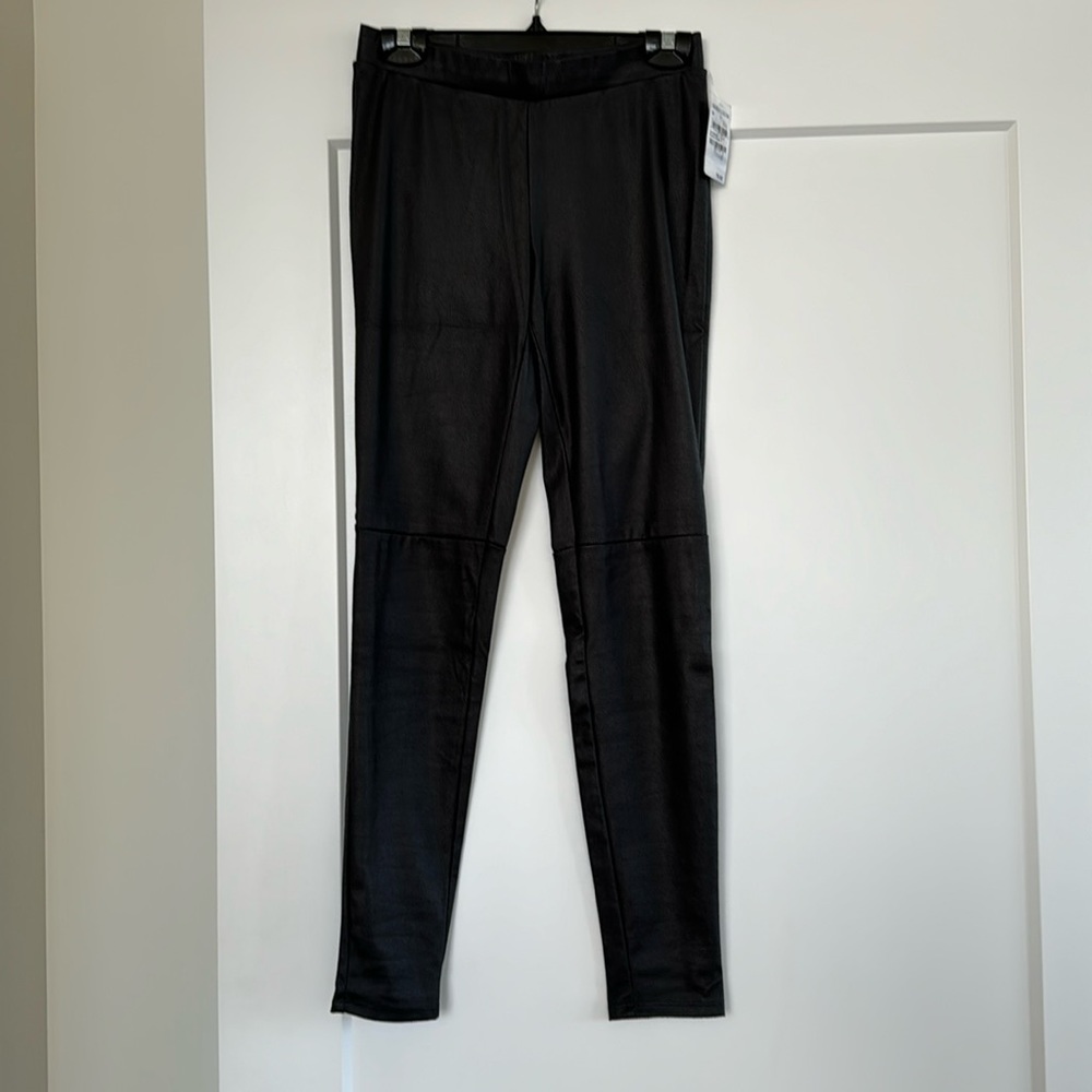 Trouvé Black Leather Look Leggings XS